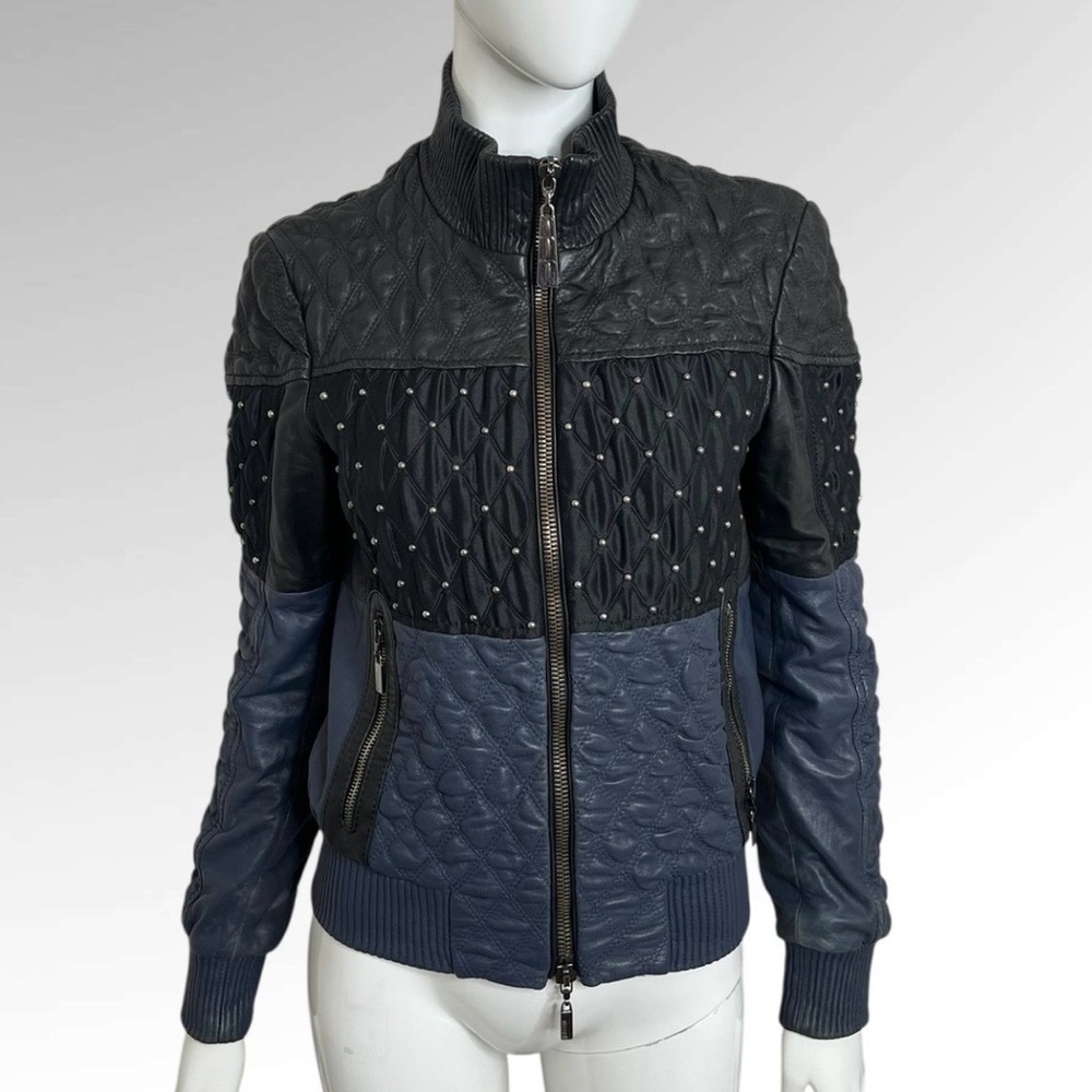 Just Cavalli Black and Blue Quilted Jacket